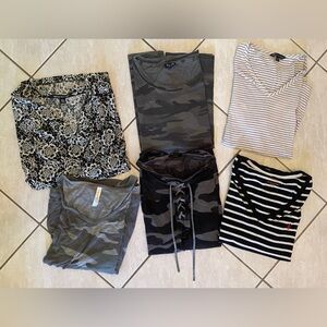 Bundle Of 6 Womens XL/1x Casual Tops T Shirts Polo Lucky Brooks Brothers